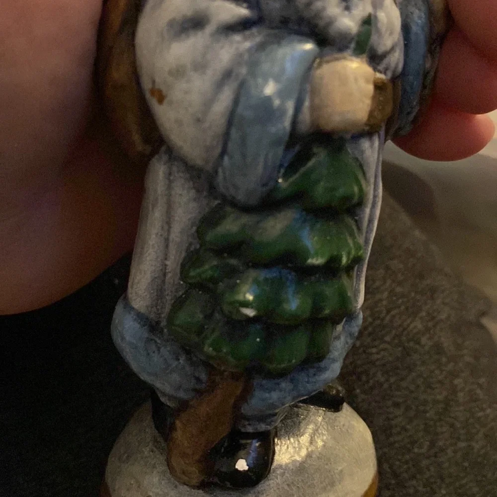 Ornaments small girl wreath porcelain Gorham 1987 Father Christmas ceramic. #6